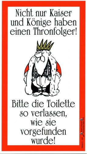 Schild Hinweisschild - Thronfolger - bitte die Toilette so.. - 308463 - Gr. 28 x 16 cm