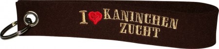 Filz-Schlüsselanhänger mit Stick I love Kaninchenzucht Gr. ca. 17x3cm 14370 schwarz