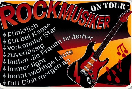 Witziges Schild - ROCKMUSIKER on tour - 309274 - 30 x 20 cm - Jugendliche Teenager Rocker