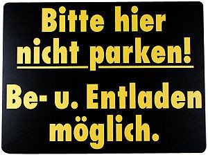 Parkschild - BE- U. ENTLADEN möglich - 308717 - Gr. 370 x 285 mm