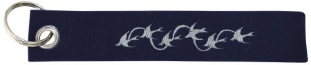 Filz-Schlüsselanhänger mit Stick Tribal Tattoo Schwalben Gr. ca. 17x3cm 14188 schwarz