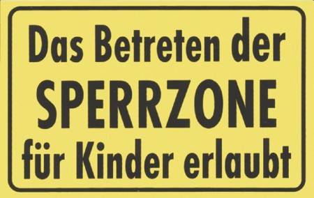 Türschild-Spaßschild - Betreten der Sperrzone für Kinder... - 8,5x 5,5cm - 307990