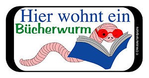Türschild - Hinweisschild - Spaßschild - Hier wohnt ein Bücherwurm - 308119