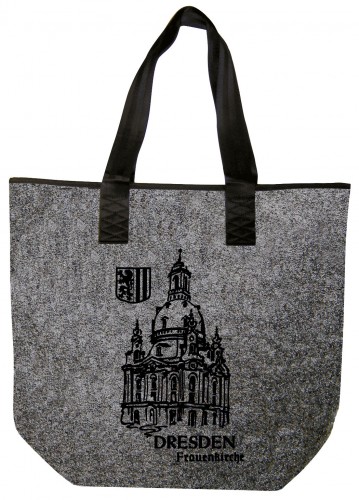 Filztasche mit Einstickung - DRESDEN FRAUENKIRCHE - 26123 - Umhängetasche Shopper Bag