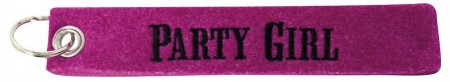 Filz-Schlüsselanhänger mit Stick Party Girl Gr. ca. 17x3cm 14212 Pink