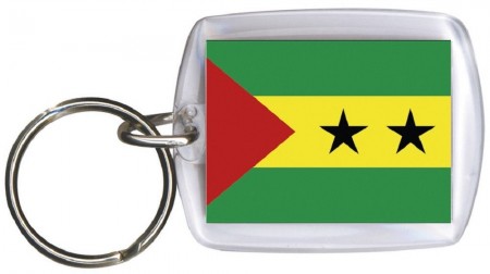 Schlüsselanhänger Anhänger - SAO TOME - Gr. ca. 4x5cm - 81136 - WM Länder  Keyholder