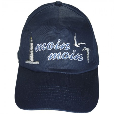 Baseballcap mit Einstickung - Leuchtturm Moin Moin - 68875 dunkelblau