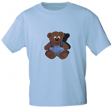 Kinder T-Shirt mit Aufdruck - Bärchen - 06890 - hellblau - Gr. 86-164