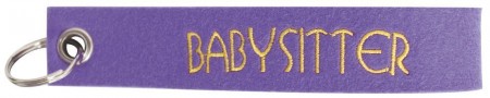 Filz-Schlüsselanhänger mit Stick BABYSITTER Gr. ca. 17x3cm 14071 Keyholder lila