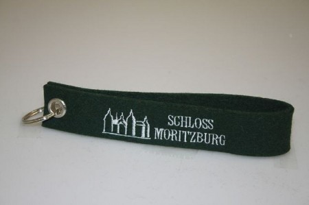 Filz-Schlüsselanhänger mit Stick Schloss Moritzburg Gr. ca. 17x3cm 14234 schwarz