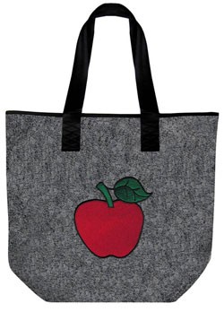 Filztasche mit Stickmotiv - ROTER APFEL - 26039 - Umhängetasche Tasche Shopper Bag