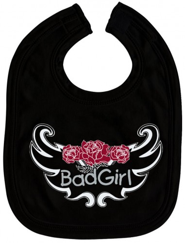 Baby-Lätzchen mit Druckmotiv  - Bad Girl - 07036 - schwarz
