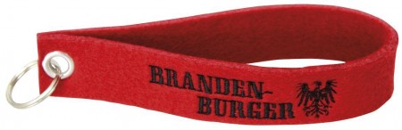 Filz-Schlüsselanhänger mit Stick Brandenburger Gr. ca. 17x3cm 14205 rot