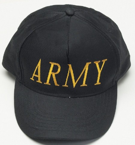 Baseballcap mit  Einstickung - ARMY  A R M Y - 68316 schwarz