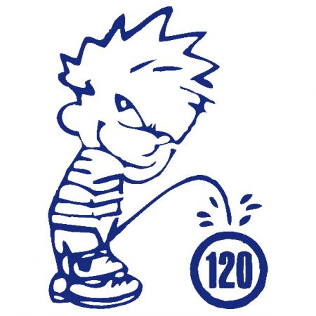 Pinkelmännchen Applikations-Aufkleber - Tempolimit 120 - 303637 Gr. ca. 15cm