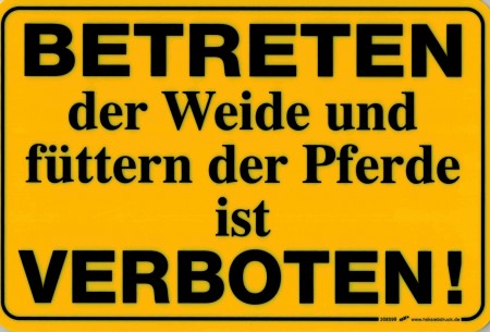 Verbotsschild - Betreten der Weide verboten - 308599 - Gr. 30 x 20 cm