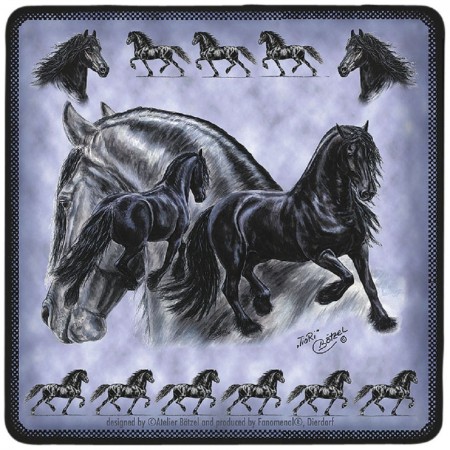 Untersetzer 2er-Set Pferdemotiv - Friesengruppe - 23502 Gr. ca. 10cm