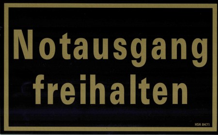 Hinweisschild - NOTAUSGANG FREIHALTEN - 308471 - Gr. 26 x 16 cm