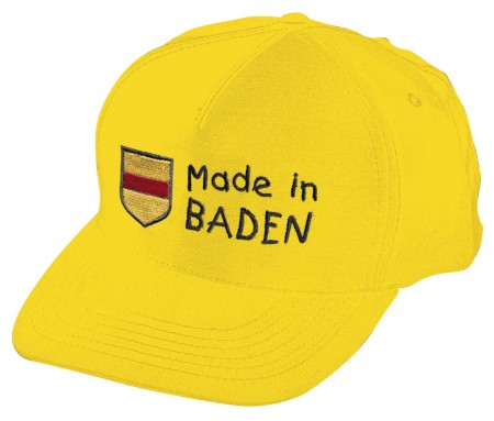 Kinder Baseballcap mit Stickerei - Wappen Made in Baden - 60897 gelb