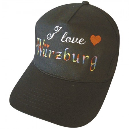 Baseballcap mit Einstickung - I love Würzburg - 68851 schwarz