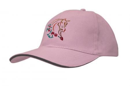 Baseballcap mit Einstickung - Pferd Pferdekopf Rosen - versch. Farben 69244