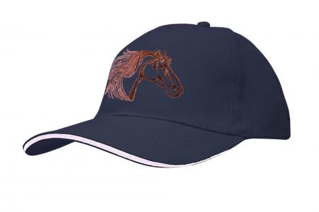 Baseballcap mit Einstickung - Pferd Pferdekopf wehende Mähne - versch. Farben 69245
