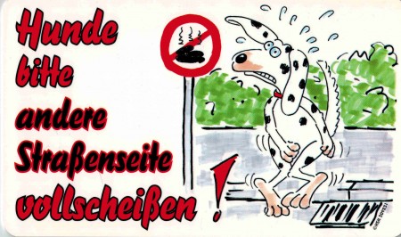 Spaß-Schild - Hunde bitte andere Straßenseite vollsch.... - 309231 - Gr. 25cm x 15cm