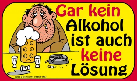 Spaß-Schild - Gar kein Alkohol ist auch keine Lösung - 309067 - Gr. 25 x 15 cm