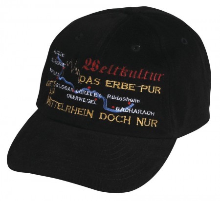 Baseballcap mit Einstickung - Weltkultur Erbe Mittelrhein... - 68265 schwarz