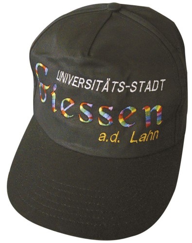 Baseballcap mit Einstickung - Uni  Stadt Giessen - 68042 schwarz