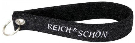 Filz-Schlüsselanhänger mit Stick Reich & Schön Gr. ca. 17x3cm 14213 schwarz