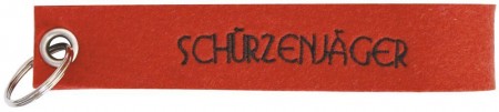 Filz-Schlüsselanhänger mit Stick SCHÜRZENJÄGER Gr. ca. 17x3cm 14161 rot