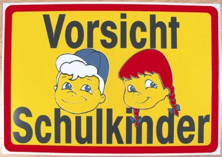 Verkehrsschild - Vorsicht Schulkinder - 308878 - 100cm x 70cm - Kunststoffschild Straße