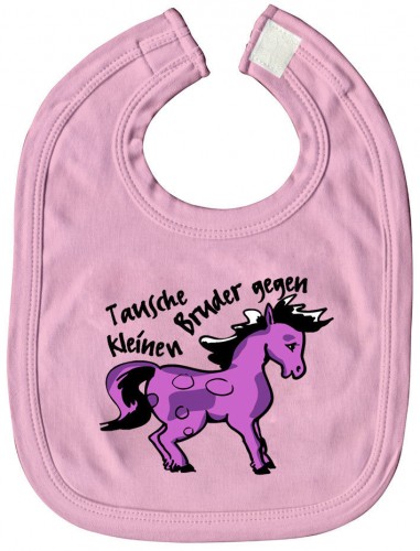 Baby-Lätzchen mit Druckmotiv  - Tausche kleinen Bruder... - 07020 - rosa