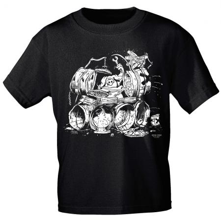 T-Shirt mit Print - drumers meat pie - von ROCK YOU MUSIC SHIRTS - 10165 schwarz - Gr. S - XXL