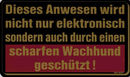 Hinweisschild - SCHARFER WACHHUND - 308499 - Gr. 25 x 15 cm