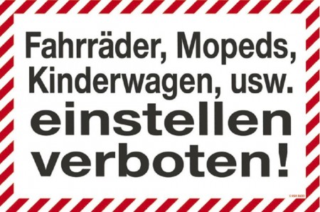 Verbotsschild - Fahrräder, Mopeds... verboten - 308633 - Gr. ca. 30 x 20cm