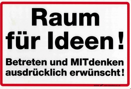 Humorvolles Schild - Raum für Ideen! - 309283 - 30 x 20 cm