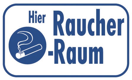 Schild Türschild - HIER RAUCHER-RAUM - Gr. ca. 25 x 15 cm - 300914