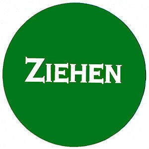 Hinweisschild - Firmenschild - ZIEHEN - Durchmesser 70 mm - 308012