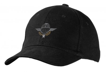 Baseballcap mit Stick - Abzeichen Military Fallschirm - 68451 schwarz