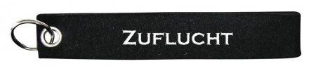 Filz-Schlüsselanhänger mit Stick ZUFLUCHT Gr. ca. 17x3cm 14141 schwarz