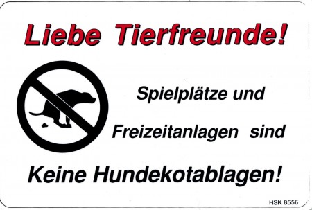 Schild - SPIELPLATZ - KEINE HUNDEKOTABLAGEN - 308556 - 30 x 20 cm