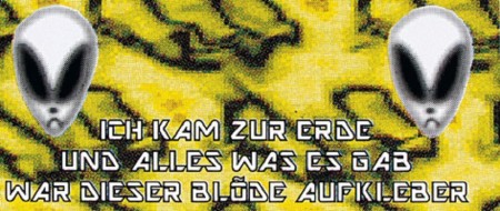 PVC Aufkleber Fun Auto-Applikation Spass-Motive und Sprüche - Ich kam zur Erde... - 303467 - Gr. ca. 5 x 11,5 cm