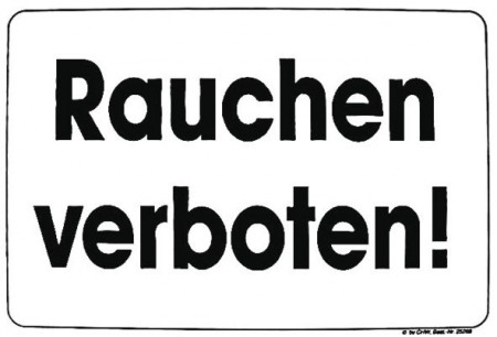 Hinweisschild - RAUCHEN VERBOTEN - Gr. ca. 25x15cm - 308434