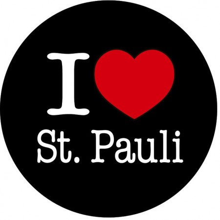 Kühlschrankmagnet - I love St. Pauli - Gr. ca. 5,7 cm - 16249 - Küchenmagnet