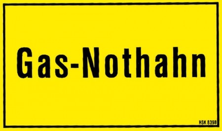 Hinweisschild - GAS-NOTHAHN - Gr. ca. 25 x 15 cm - 308398