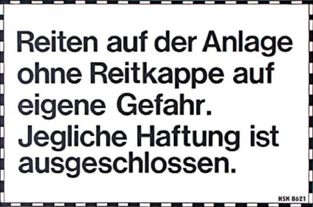 Hinweisschild - Reiten auf der Anlage.. - 308621 - Gr. ca. 30 x 20cm