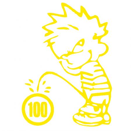 Pinkelmännchen Applikations-Aufkleber - Tempolimit 100 - 303636 Gr. ca. 15cm