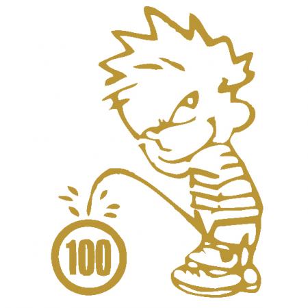 Pinkelmännchen Applikations-Aufkleber - Tempolimit 100 - 303636 Gr. ca. 15cm